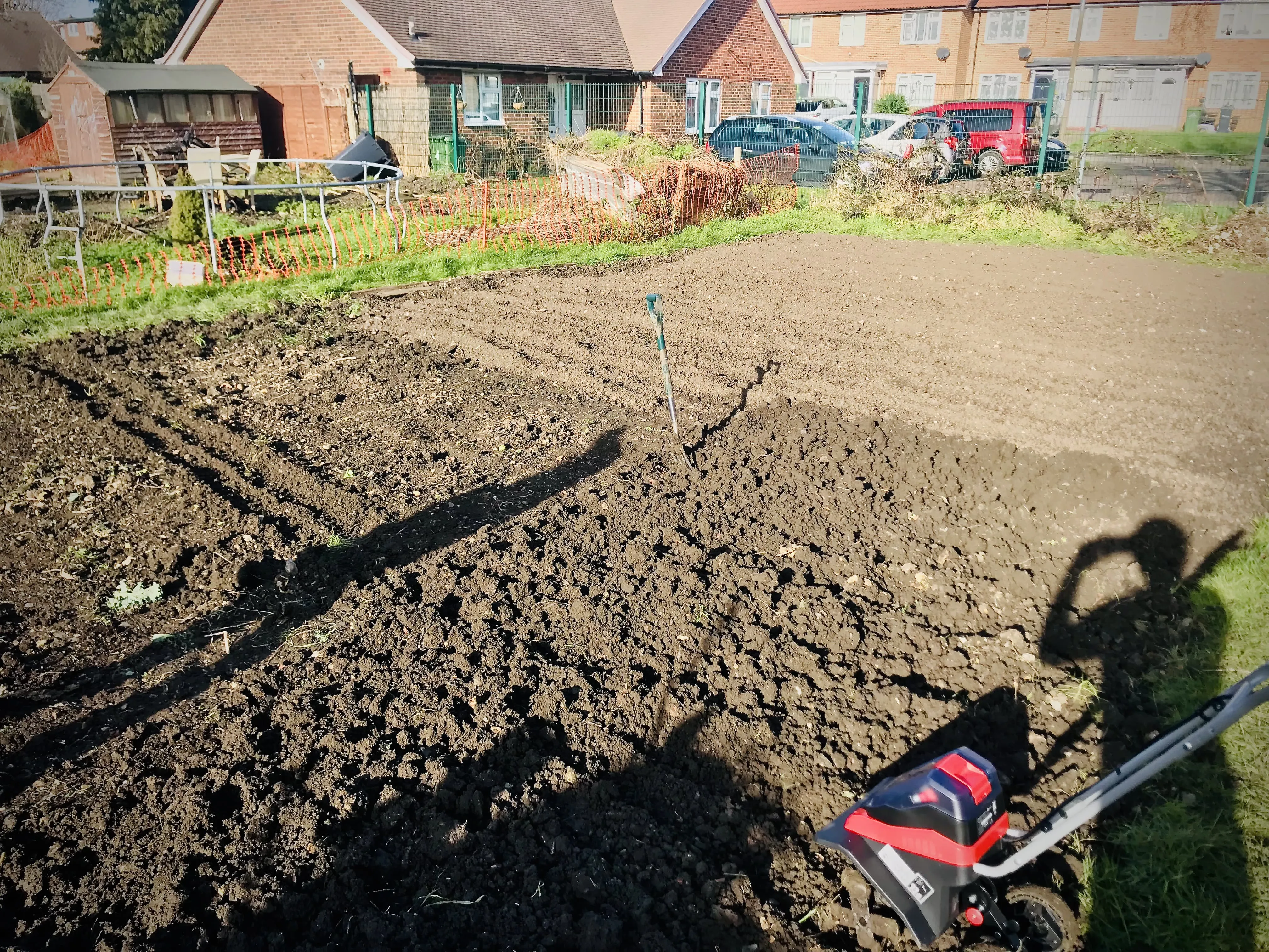 Allotment plot rotovated.