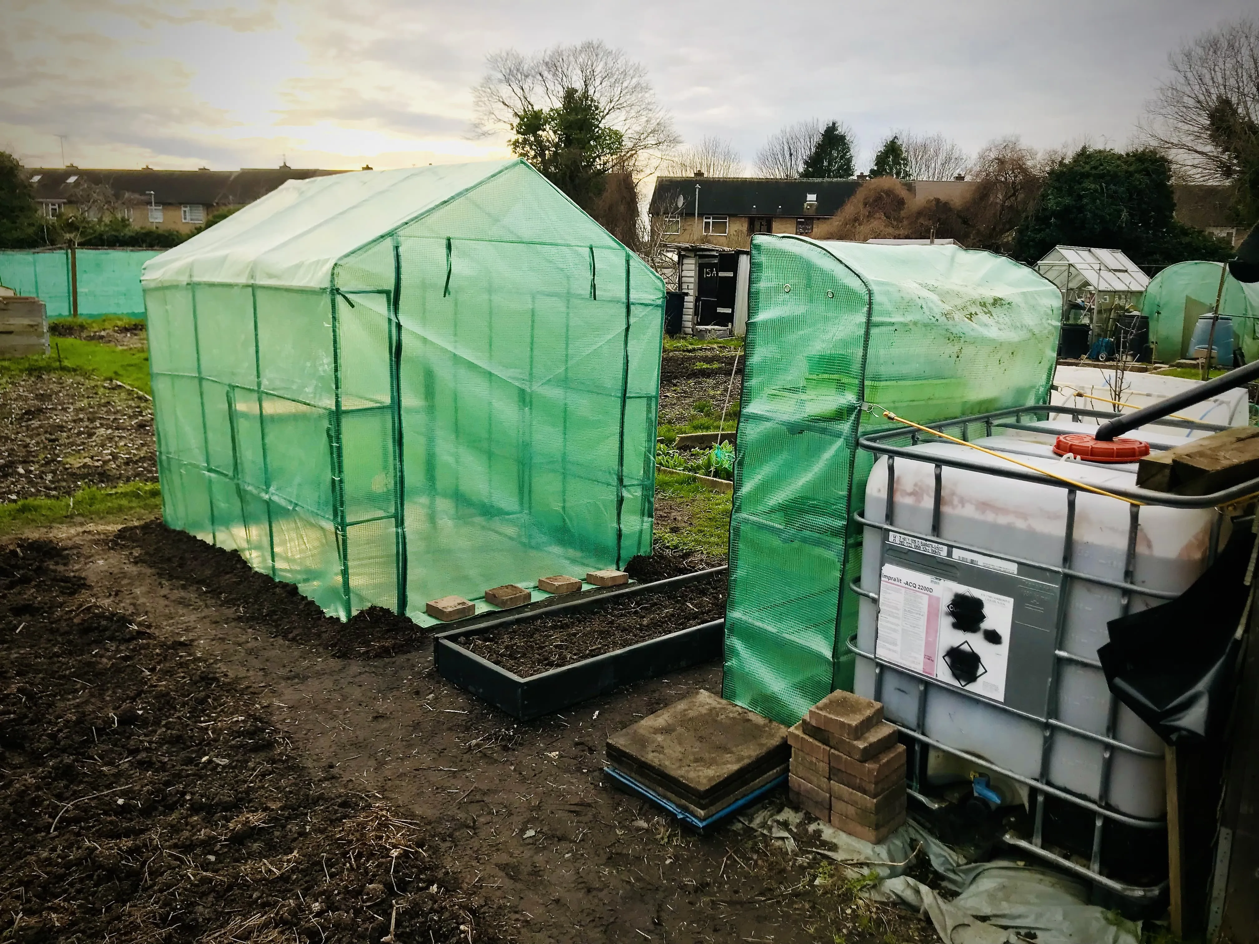 Outsunny greenhouse & grow zone on allotment.